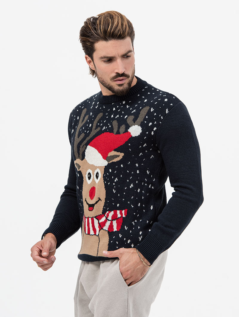 RUDOLF CREWNECK SWEATER IN BLUE