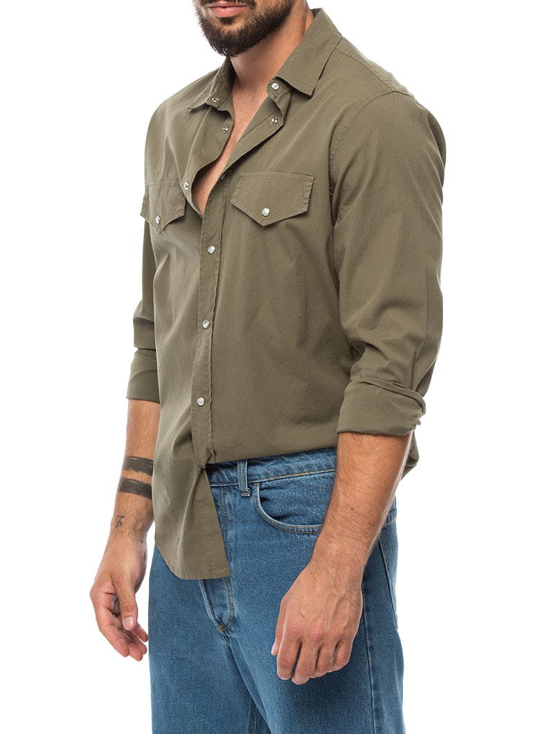 POCKET SHIRT IN ARMY GREEN