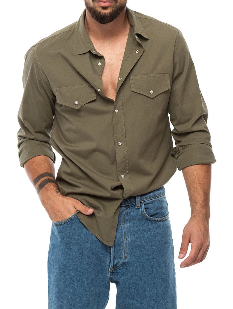 TYLER POCKET SHIRT IN ARMY GREEN