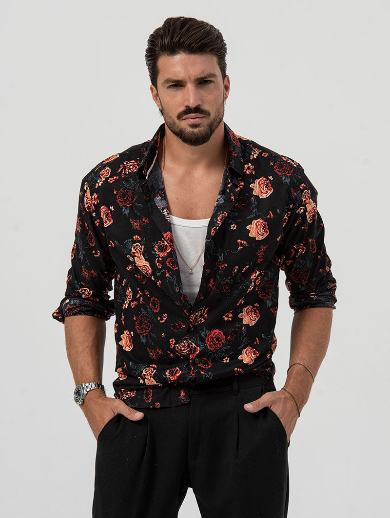 Flower shirt mens best sale