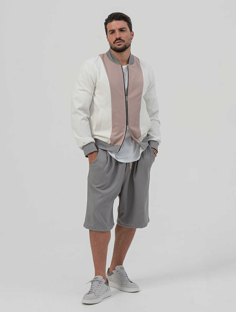 ETHAN SUIT IN GREY, CREAM AND ROSE