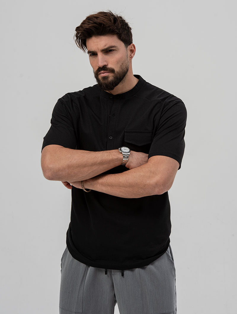 KNOX CAMISETA HENLEY NEGRA