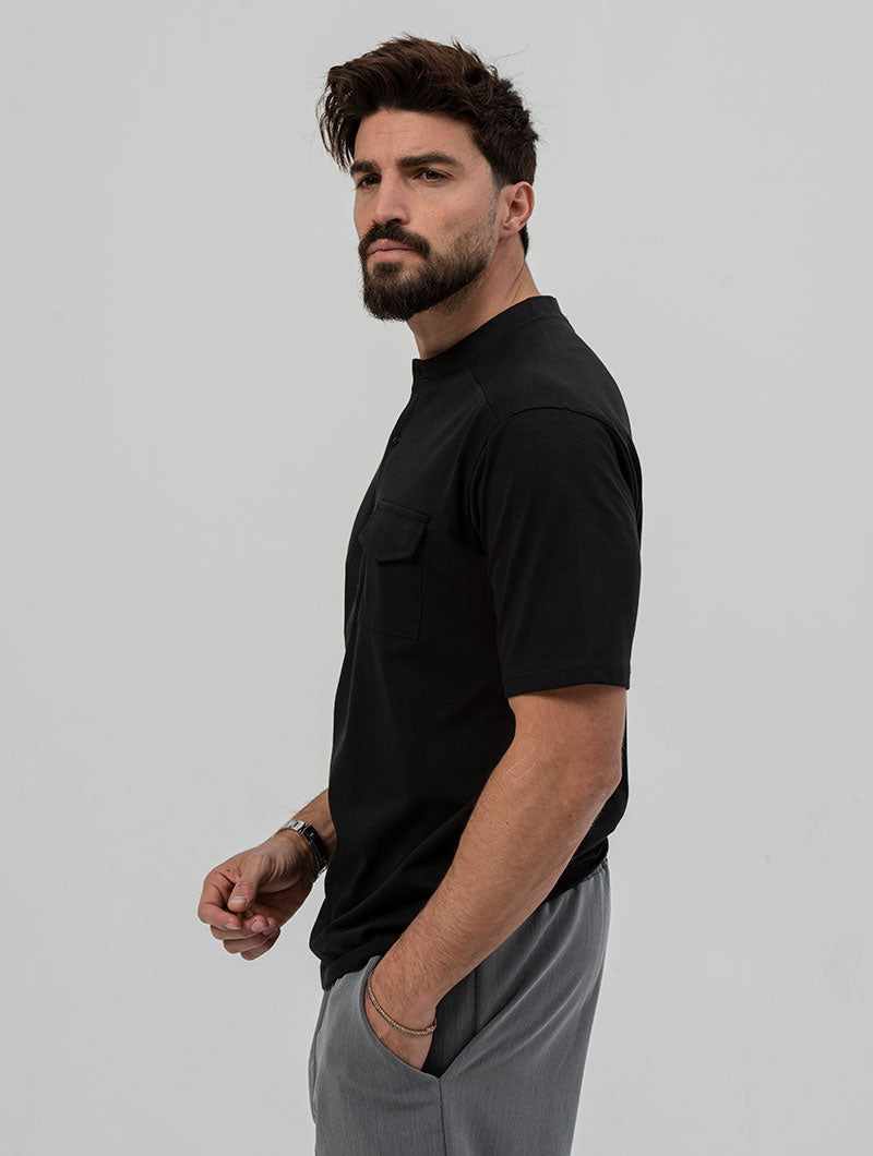 KNOX CAMISETA HENLEY NEGRA