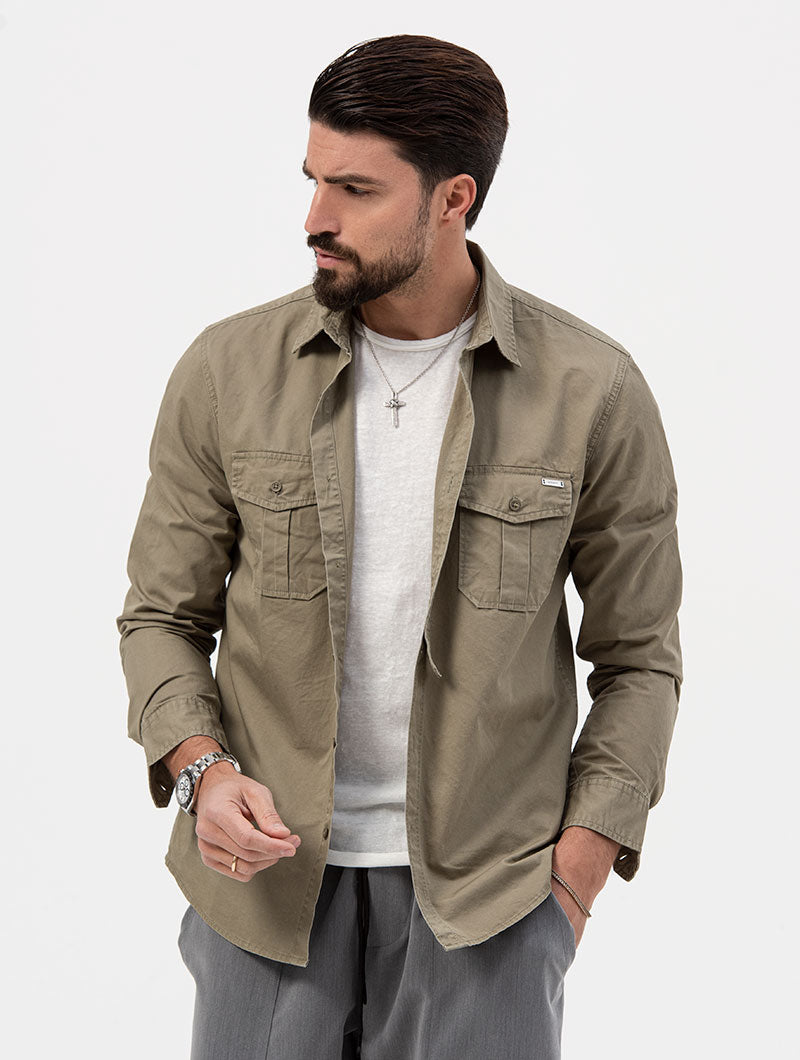 MAVERICK OVER SHIRT IN ARMY GREEN