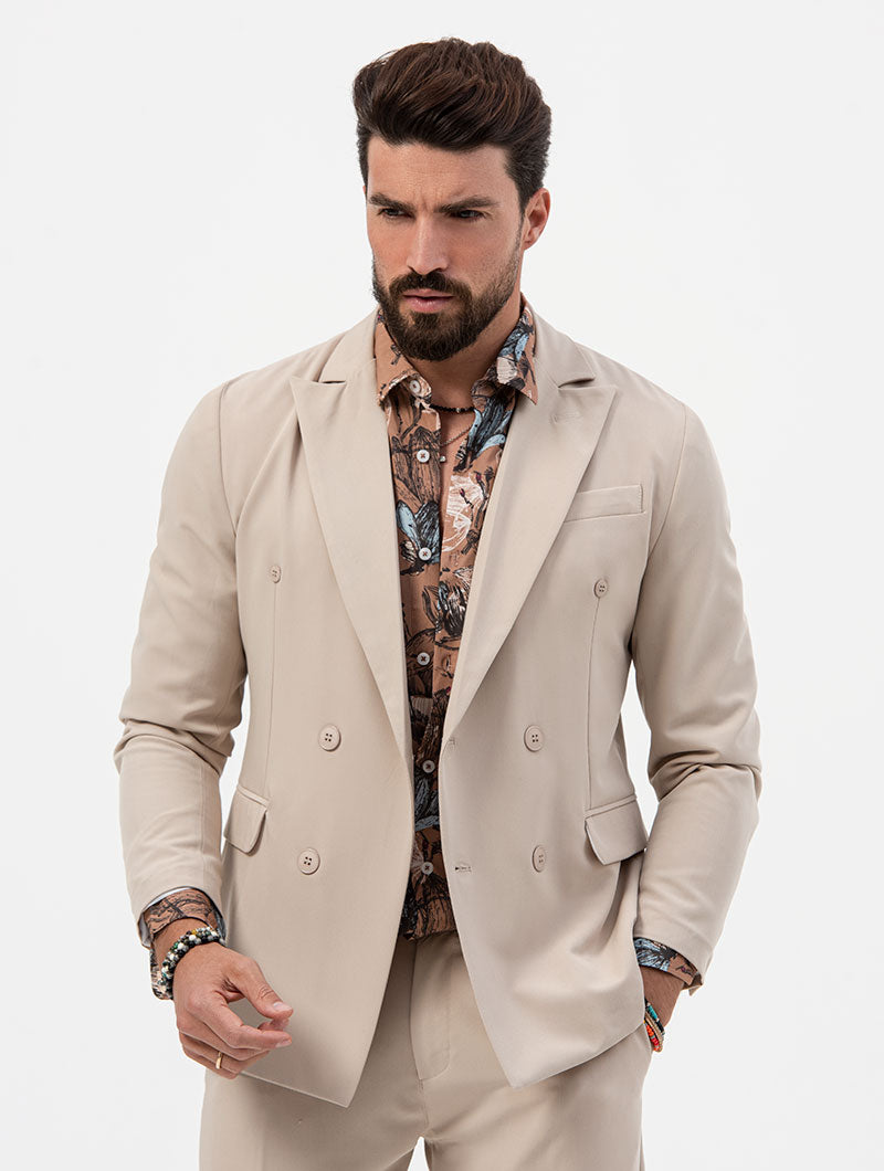 CHARLIE DOUBLE BREASTED SUIT IN BEIGE