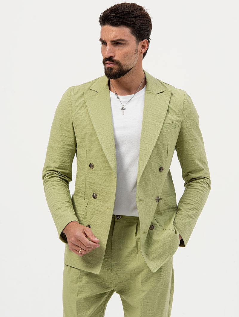 GRANT DOUBLE BREASTED BLAZER IN GREEN