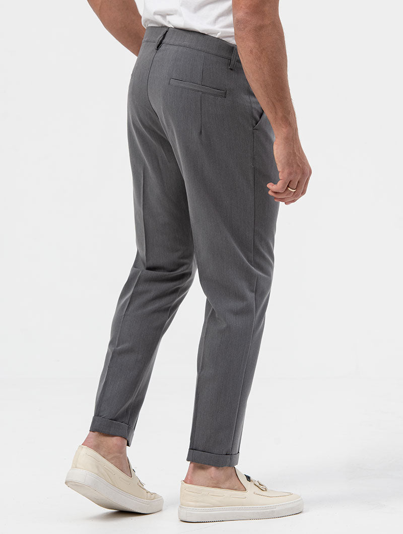 Uptheir Lemon Classic Design Formal Trousers - Dark Grey