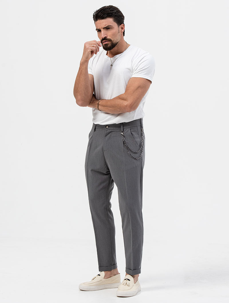 Grey wool fitted suit trousers | The Kooples