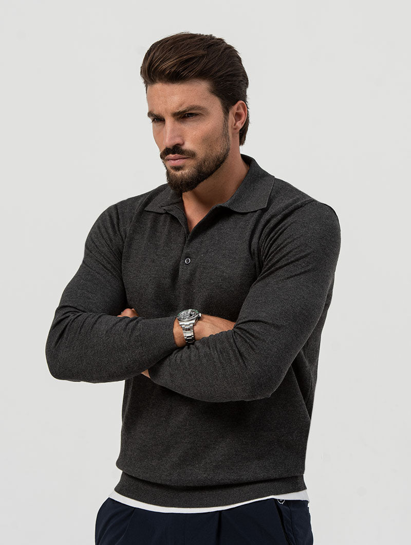 PULL-OVER POLO ANTHRACITE
