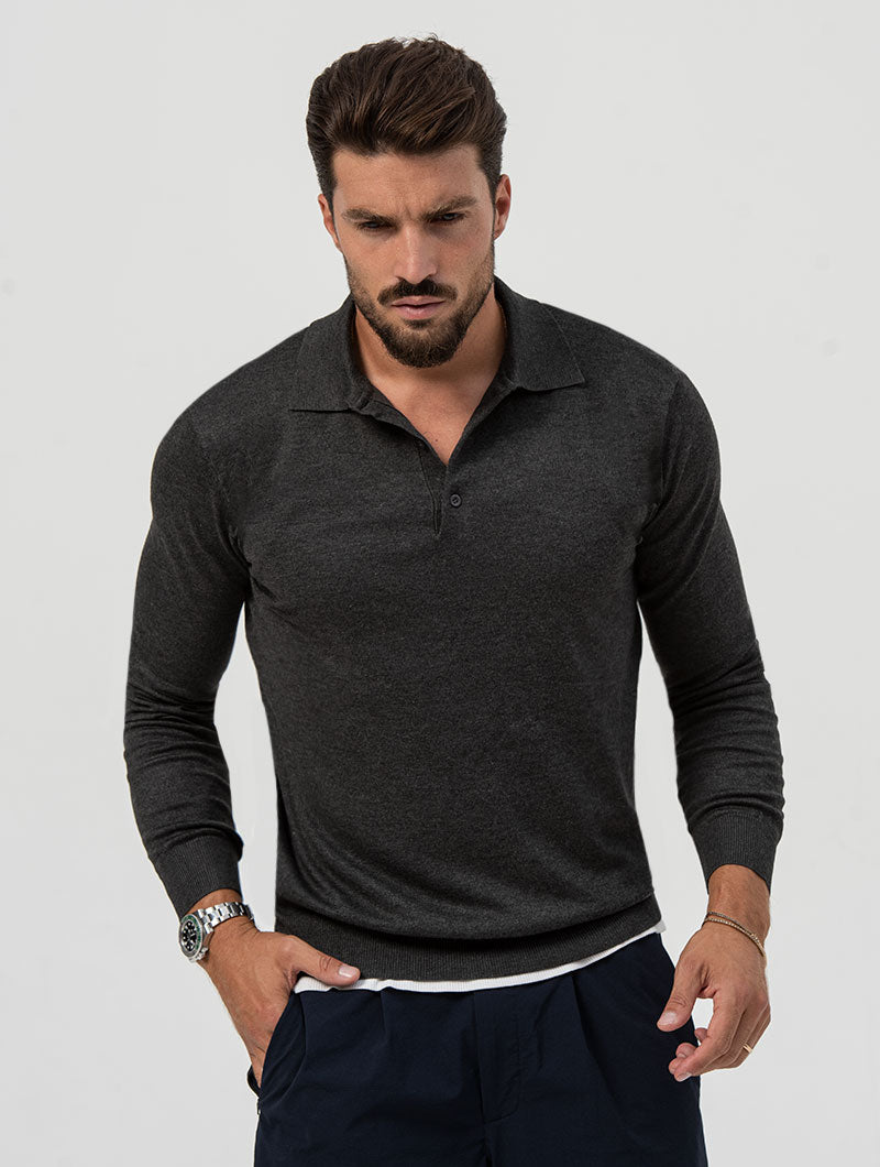 PULL-OVER POLO ANTHRACITE