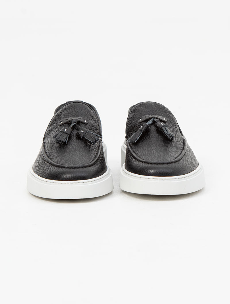 Slip on cuir noir online