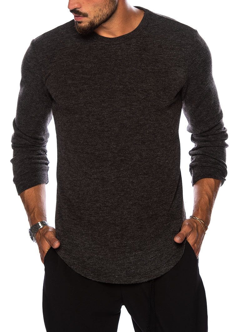 CHAD LONG SLEEVE T-SHIRT IN ANTHRACITE