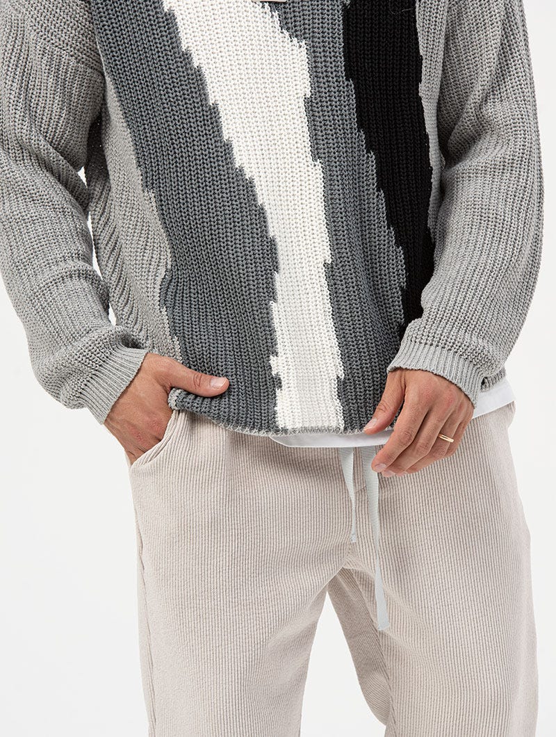AARON SWEATER IN GREY AND BLACK