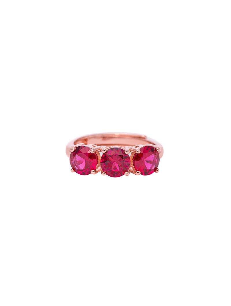 BEA RING IN ROSE GOLD WITH FUCHSIA ZIRCONS