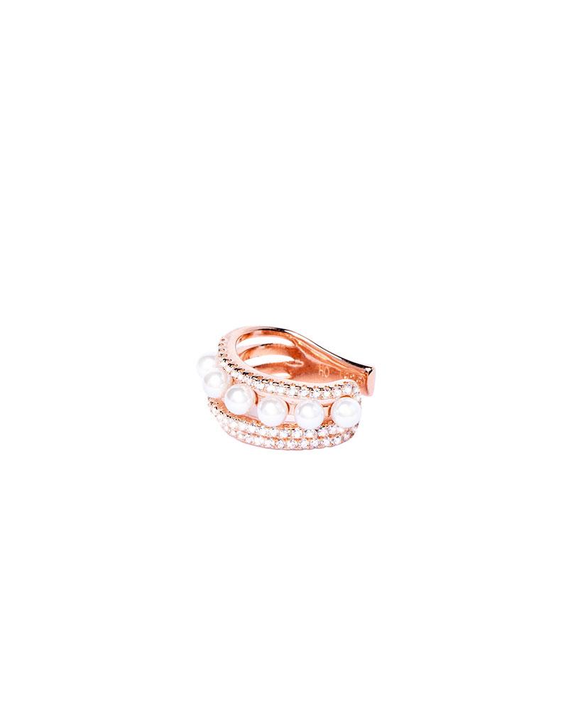 ELIZABETH EARCUFF IN ROSE GOLD AND PEARLS