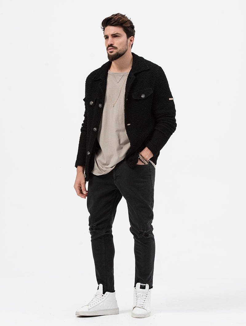 MIKE COTTON JACKET IN BLACK