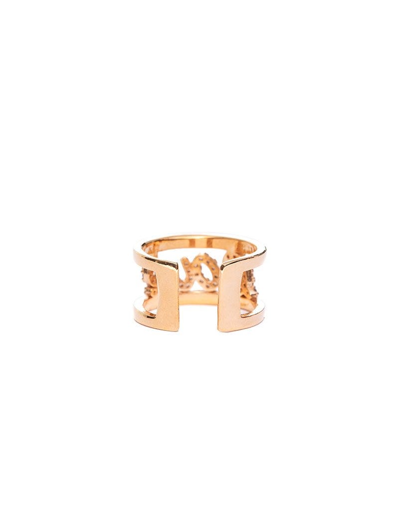 KELLY ADJUSTABLE RING WITH LOVE LETTERING IN ZIRCONS