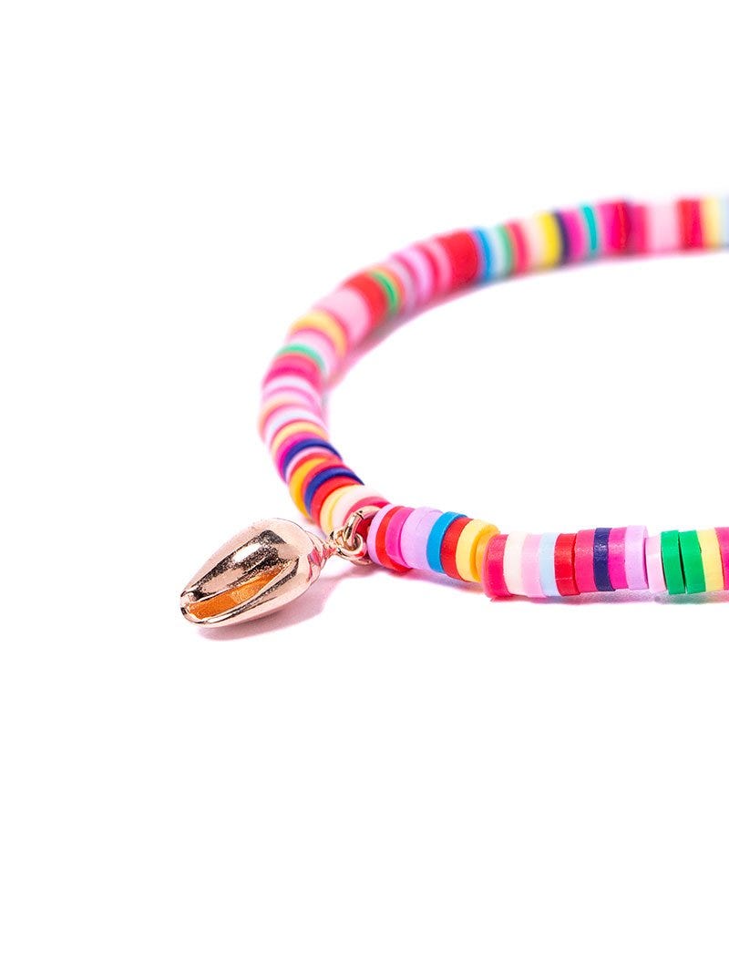 SUMMER BRACELET IN MULTICOLOUR WITH SHELL CHARM