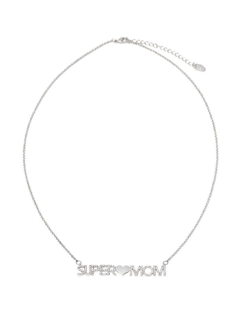 SUPER MOM COLLAR DE CADENA COLOR PLATA