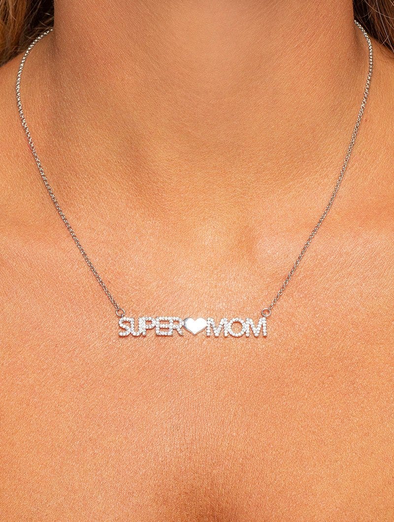 SUPER MOM COLLANA A CATENA IN ARGENTO