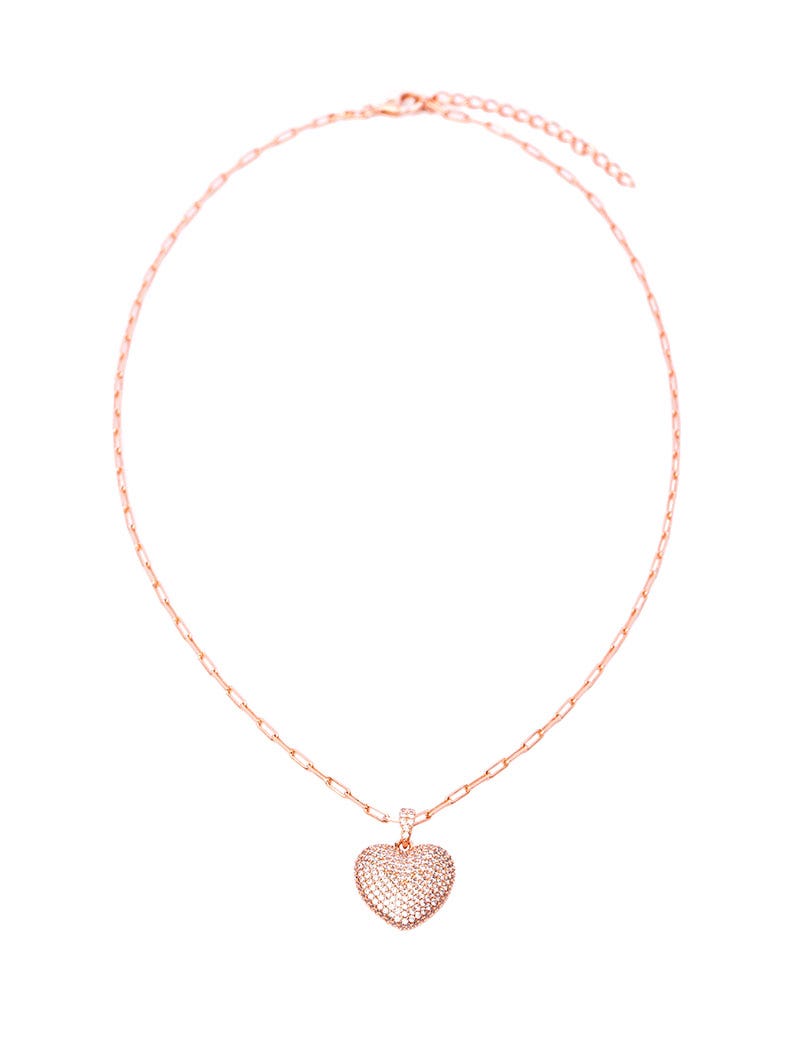 LUCY NECKLACE IN ROSE GOLD WITH HEART PENDANT