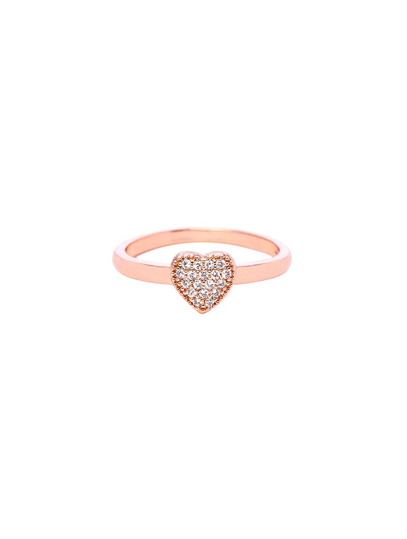 ROXANE HEART RING IN ROSE GOLD WITH ZIRCONS