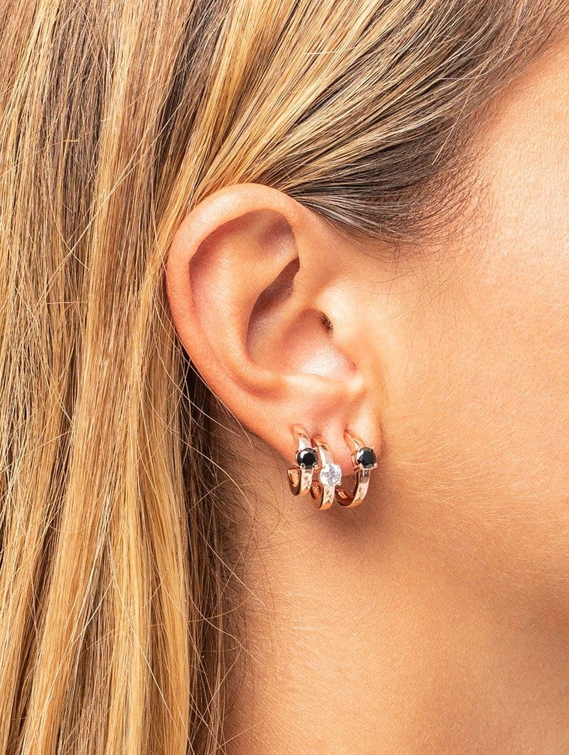 SCARLETT EARRINGS IN ROSE GOLD WITH WHITE SPARKLE