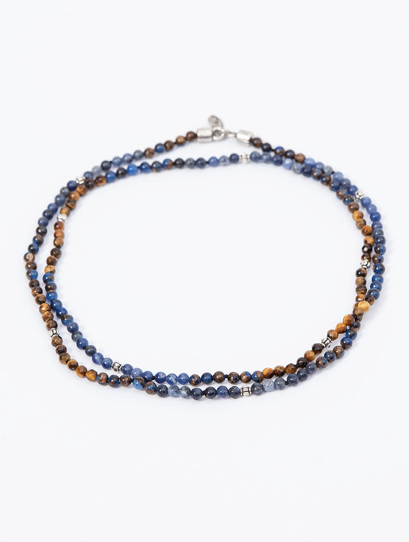 ASIF NECKLACE IN BROWN AND BLUE