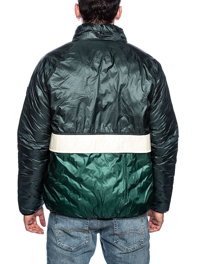 PACK-IT DOWN JACKET IN WHITE AND GREEN