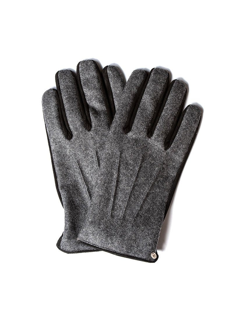 FLANNEL GLOVES IN GREY AND BLACK