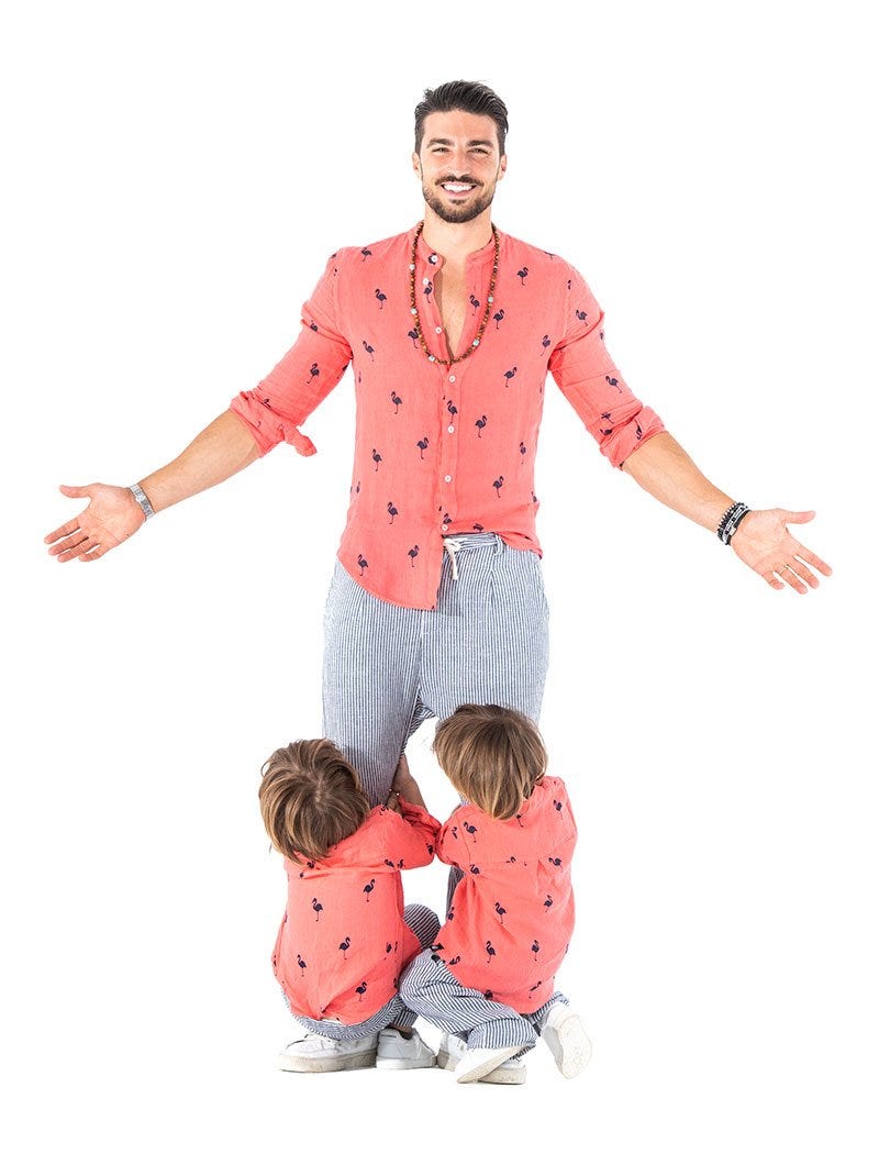 FLAMING KID'S SHIRT IN CORAL