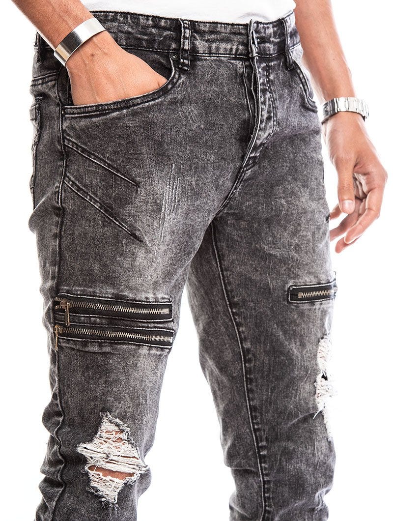 JHON DISTRESSED JEANS IN GREY