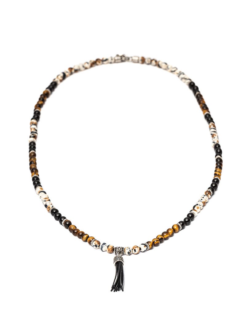 UEMAN NECKLACE IN BROWN AND CREAM UNICA