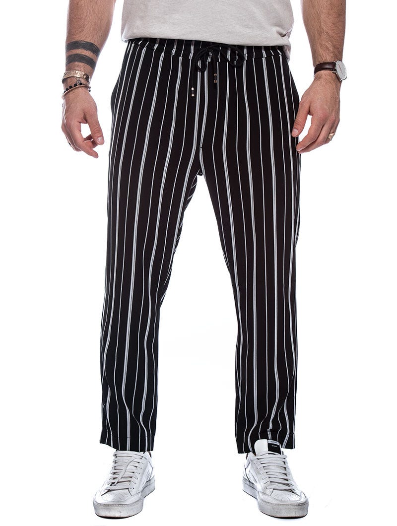 DRAKE CASUAL PANTS IN BLACK AND WHITE