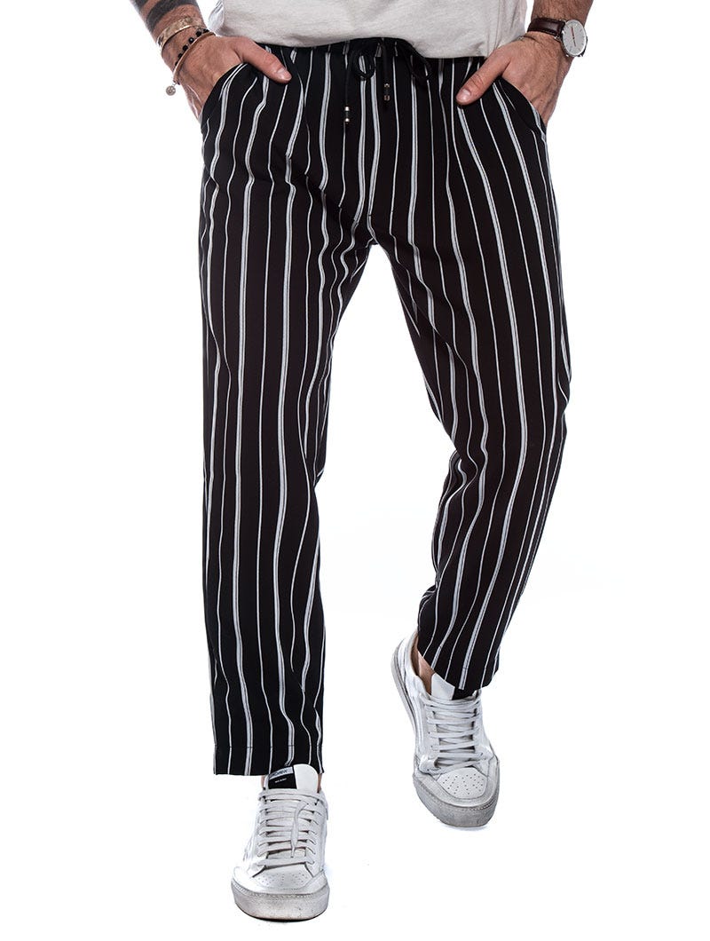 DRAKE CASUAL PANTS IN BLACK AND WHITE