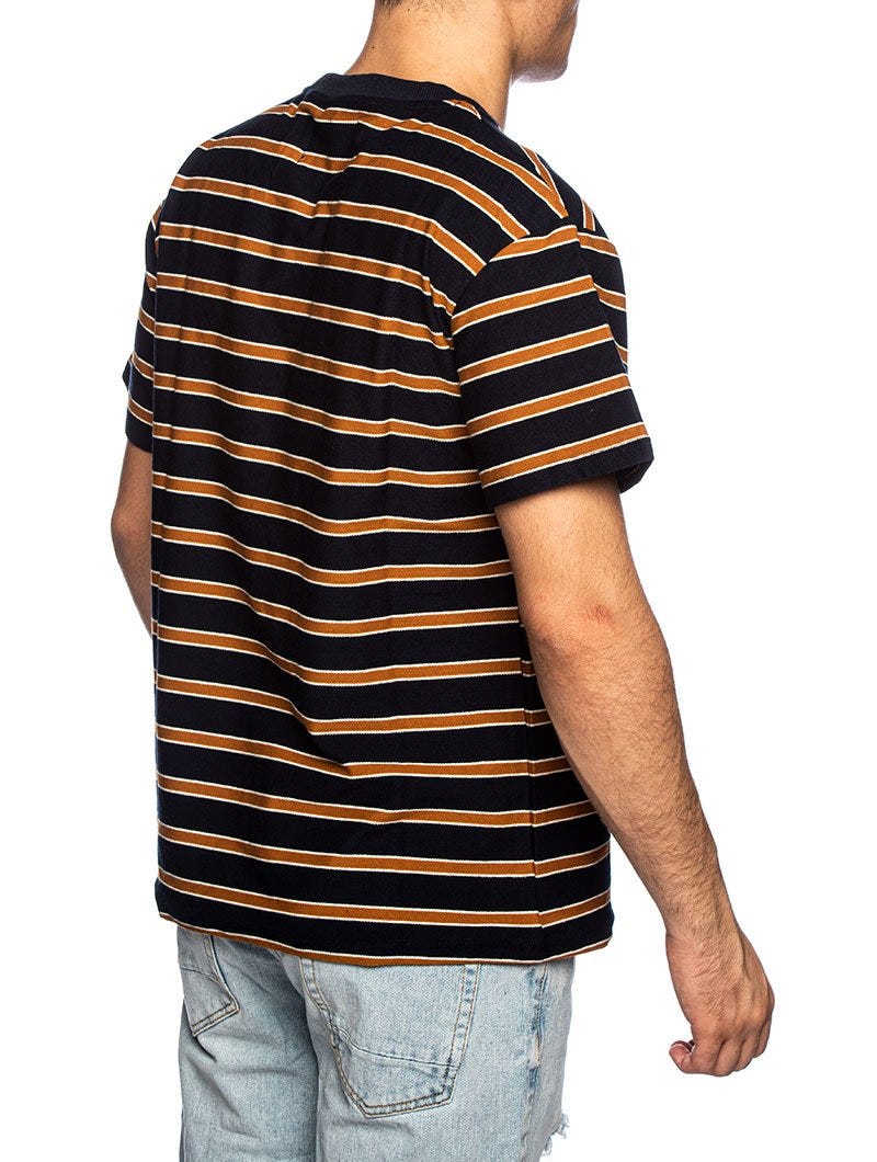 AKIKI STRIPED T-SHIRT IN BLUE AND YELLOW