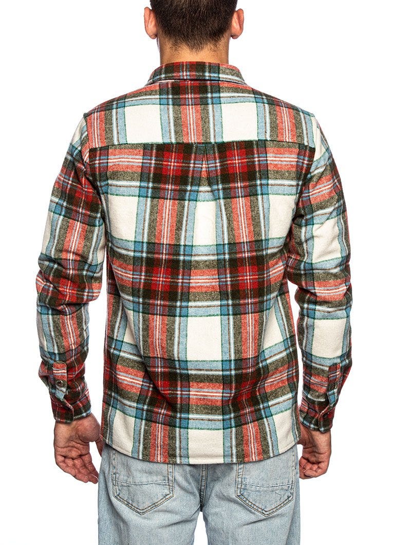 RVLT FLANNEL SHIRT IN CHECKED WHITE