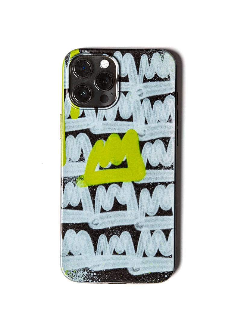 CROWN PHONE COVER IN WHITE AND YELLOW