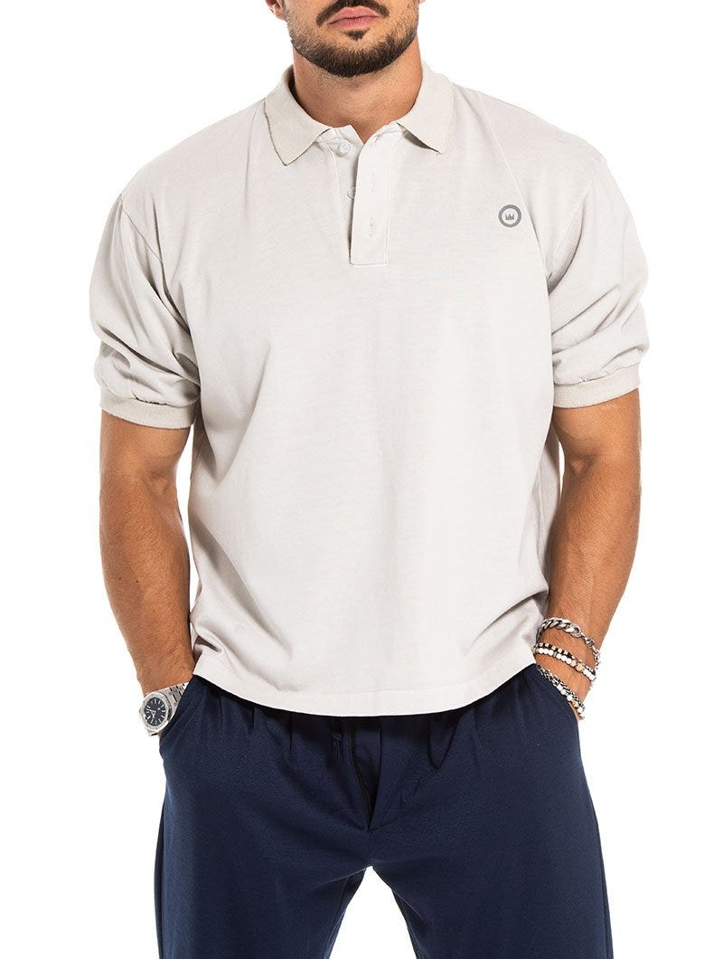 LANCE SHORT SLEEVED POLO IN BEIGE
