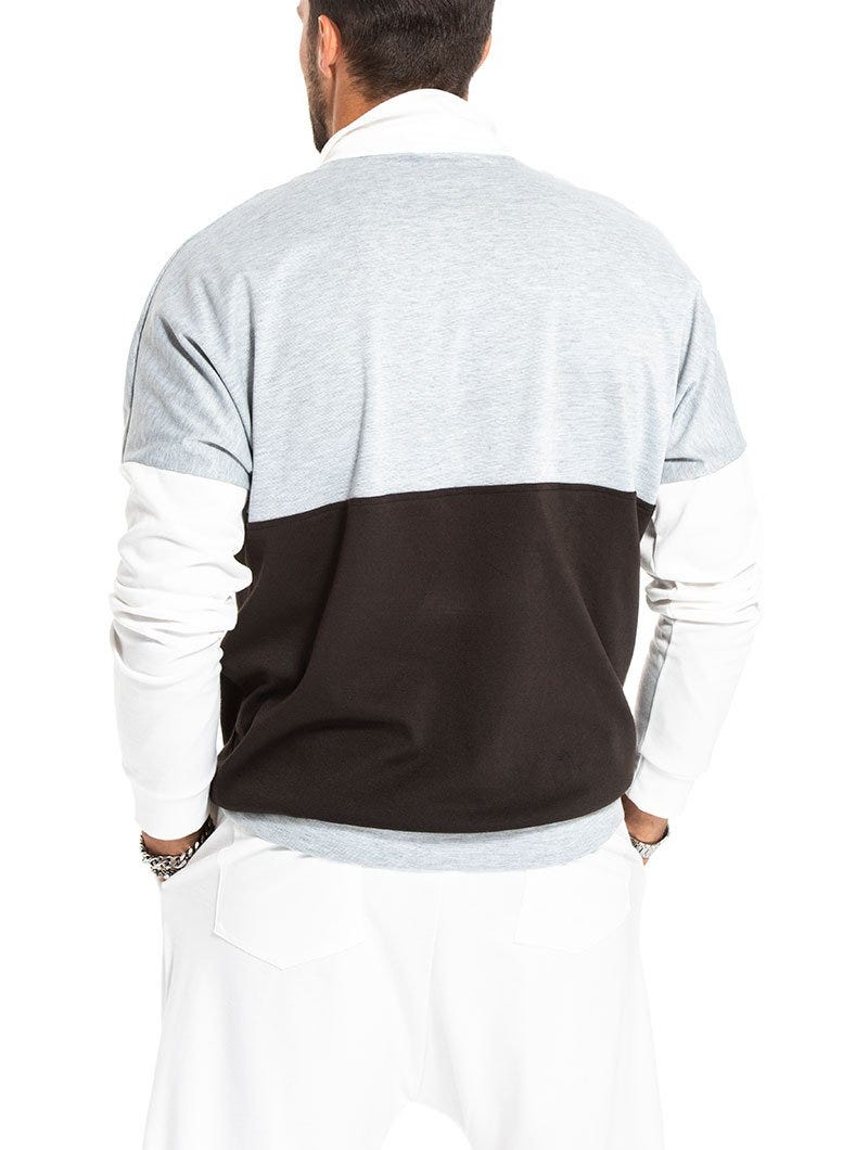 WINTON SWEATSHIRT IN WHITE, GREY AND BROWN