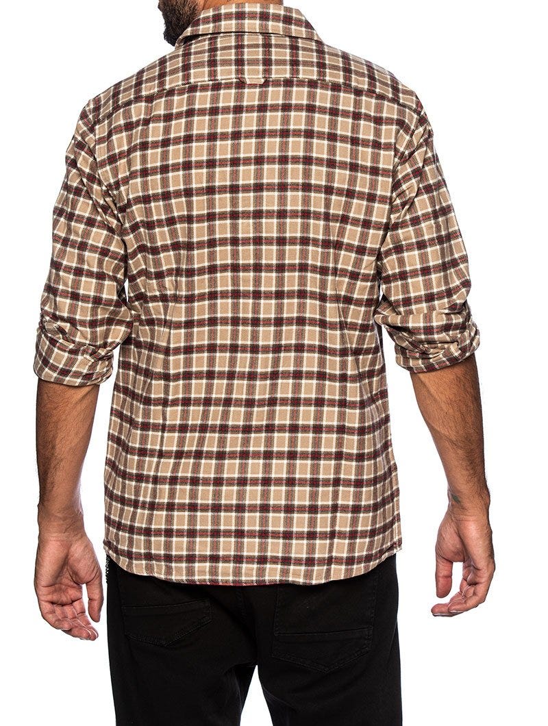 CLASSIC FLANNEL SHIRT IN BEIGE CHECK