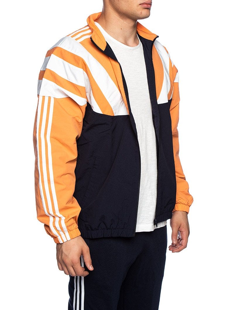 Black and orange adidas track jacket best sale