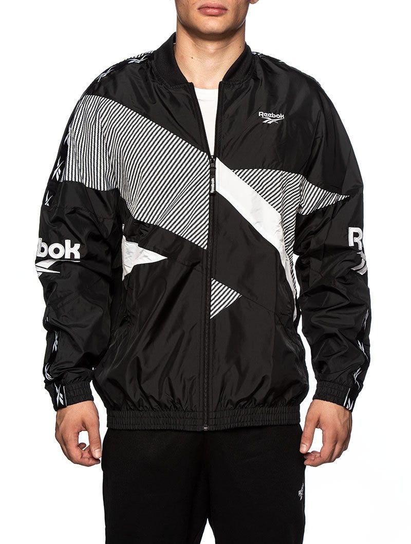 REEBOK CL V JACKET IN BLACK AND WHITE