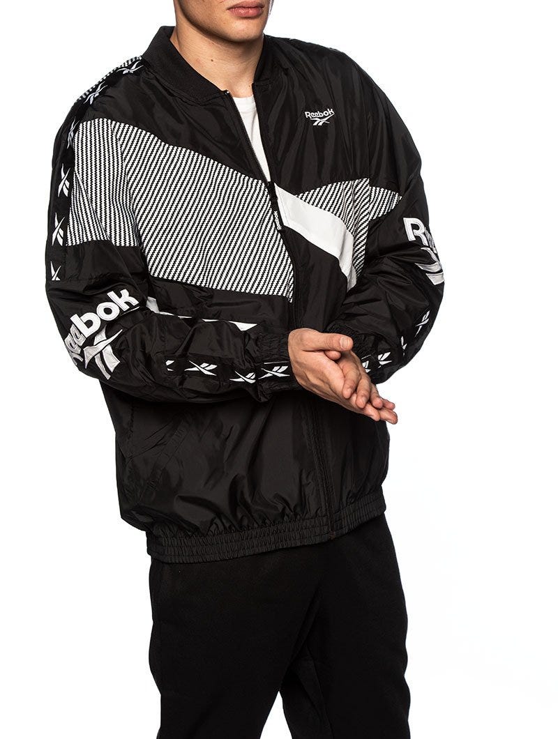 REEBOK CL V JACKET IN BLACK AND WHITE