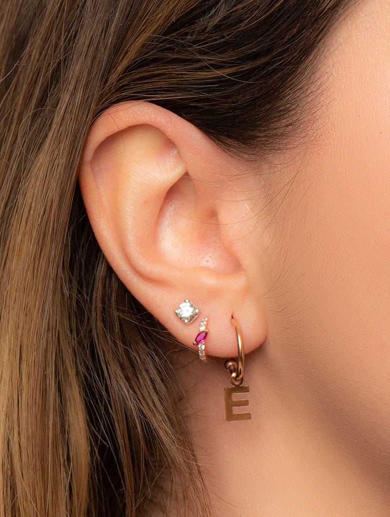 CUSTOMIZED LETTER EARRING IN ROSE GOLD COLOR