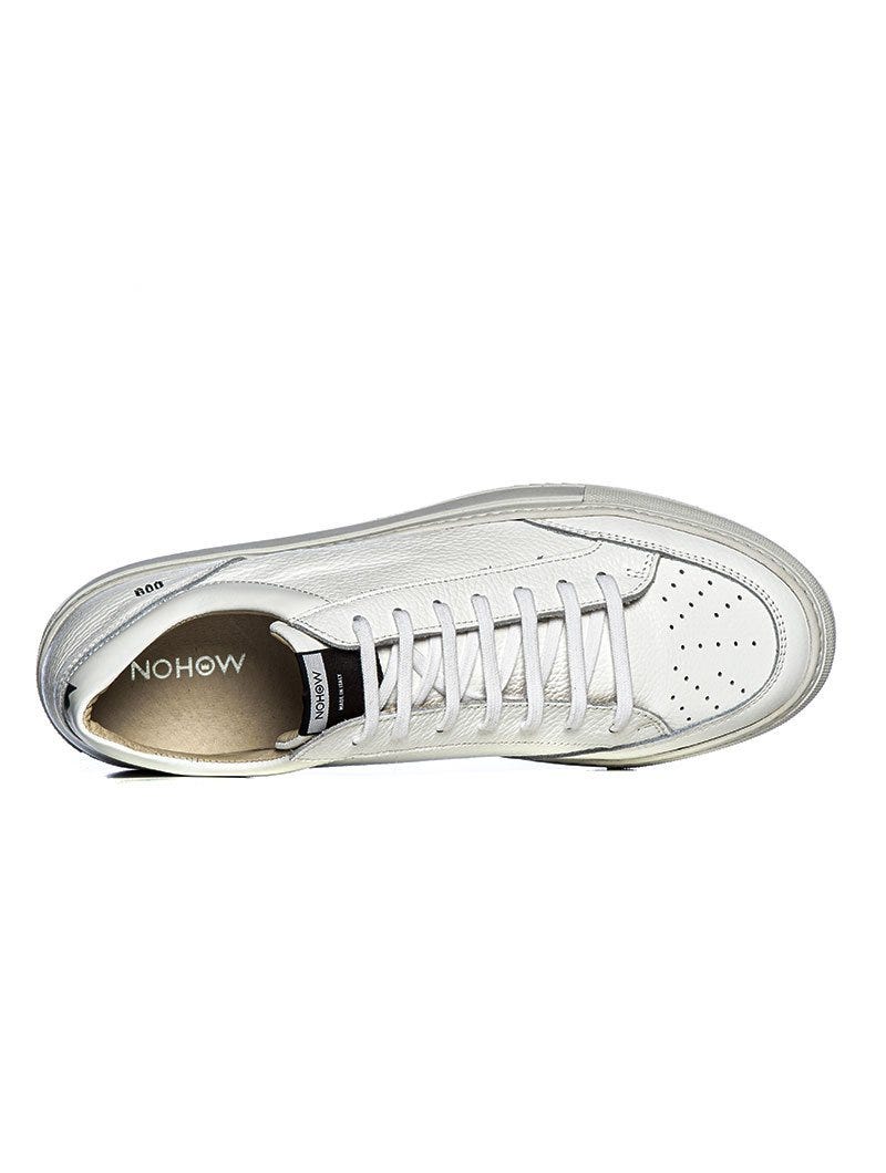 009 SNEAKERS IN WHITE HAMMERED LEATHER