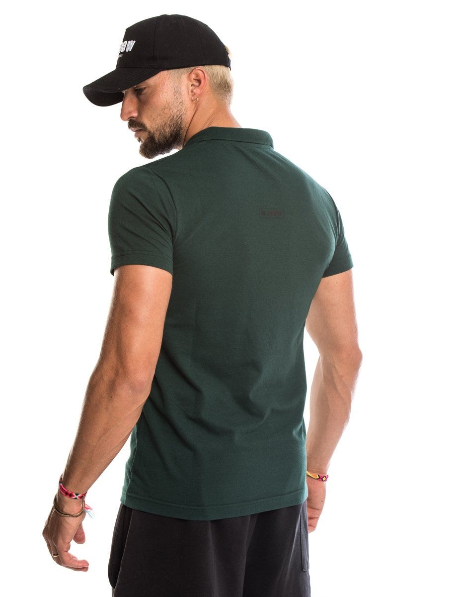 EDWARD COTTON POLO IN FOREST GREEN