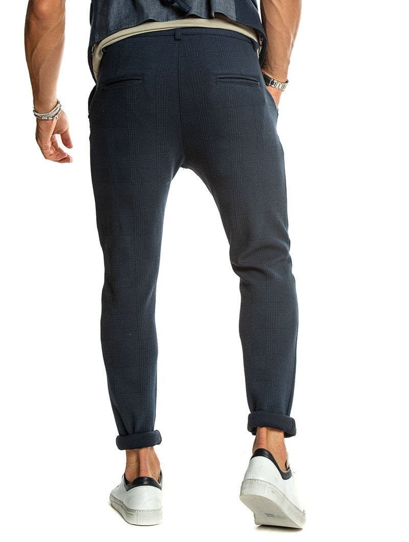 BERNY SQUARED PANTS IN BLUE NAVY