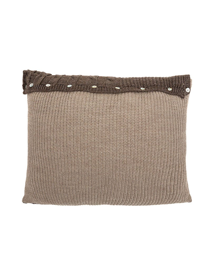 COZY OVERSIZED KNITTED PILLOW IN MUD