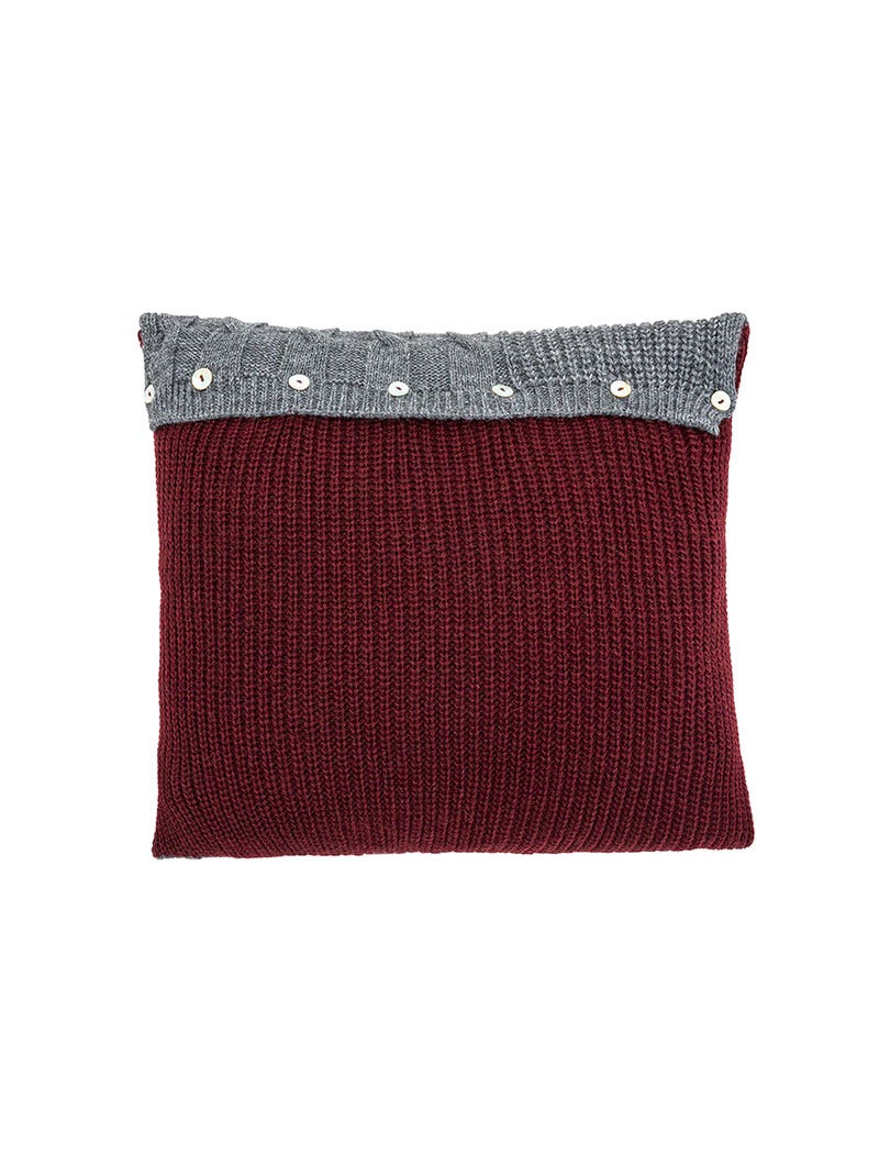 CHUNKY KNIT PILLOW IN GREY